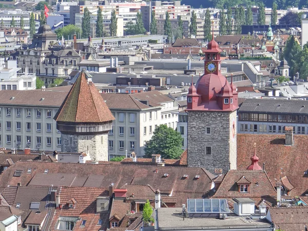 Pemandangan Kota Lihat Dari Atas Lucerne Switzerland Date Dari Penembakan — Stok Foto