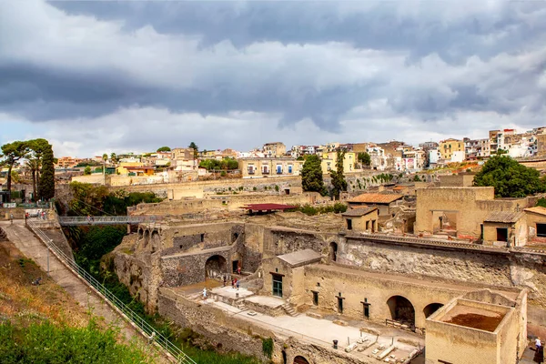 Ercolano Italy September 2017 Photo Panorama Ruins Ancient City Herculaneum — Stock Photo, Image