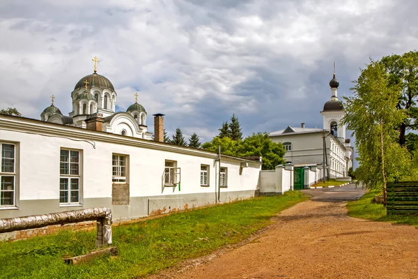 Klostermauer Und Heilig Kreuz Kathedrale Spaso Euphrosyne Kloster Polotsk Weiß — Stockfoto