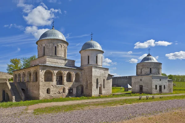Nikolskaya教堂 假设大教堂和Vorotnaya塔 伊凡哥罗德要塞Ivangorod 列宁格勒地区2017年5月30日拍摄日期 — 图库照片