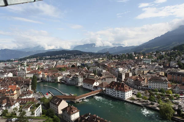 Şehir Manzarası Yukarıdan Bak Lucerne Sviçre Çekim Tarihi Haziran 2012 — Stok fotoğraf