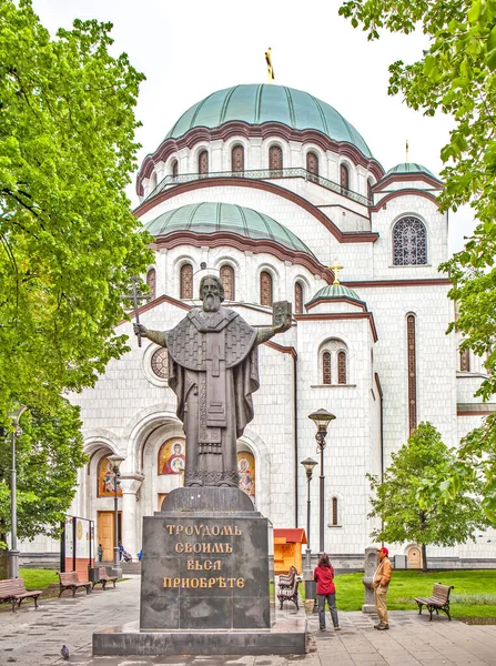 Monumento Perto Temple Sava Monte Vrachar Belgrado Sérvia — Fotografia de Stock