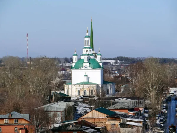 Vista Cidade Catedral Santíssima Trindade Alapaevsk Região Sverdlovsk Russia Data — Fotografia de Stock