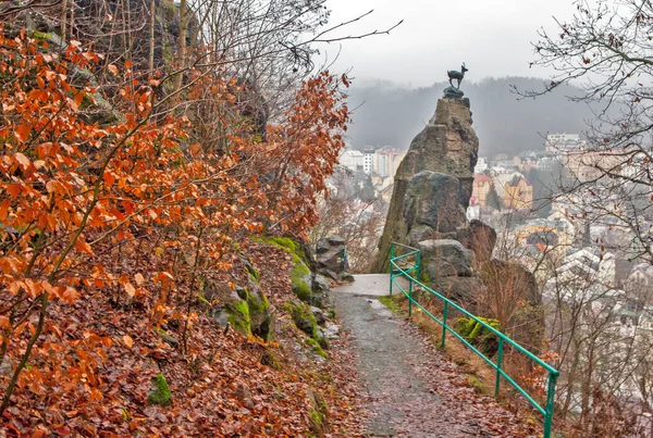 Heykel Serna Kamzik Karlovy Vary Çek Cumhuriyeti Tarih Aralık 2015 — Stok fotoğraf