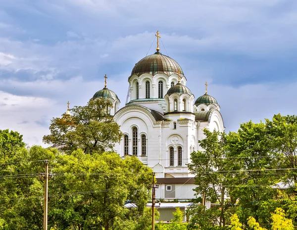 Holy Cross Cathedral Spaso Euphrosyne Monastery Polotsk Belarus Date Shooting —  Fotos de Stock