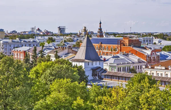 Yaroslavl Panoraması Şekil Değiştirme Manastırı Nın Çan Kulesinden Görüntü Altın — Stok fotoğraf