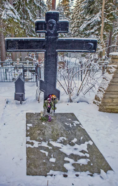 Graf Van Anna Akhmatova Komarovskoye Dorp Begraafplaats Sint Petersburg Rusland — Stockfoto