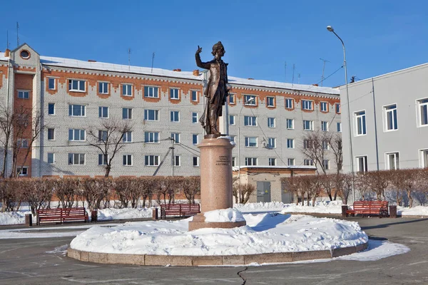 Jalutorowsk Russja Marca 2018 Zdjęcie Pomnika Obrońcy Ojczyzny Generała Suworow — Zdjęcie stockowe