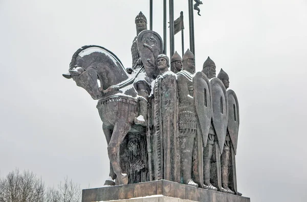 Statue Menn Hest – stockfoto