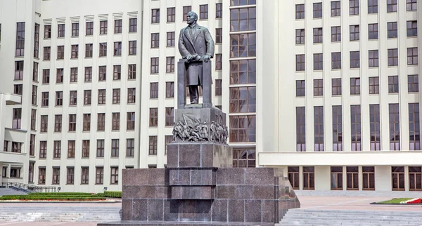 Monumento Lenin Plaza Independencia Minsk Bielorrusia Fecha Del Rodaje Jul — Foto de Stock