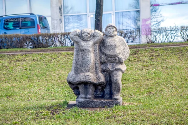 Skulpturenpark Auf Okhta Samische Rentierhirten Petersburg Russland Datum Der Eroberung — Stockfoto