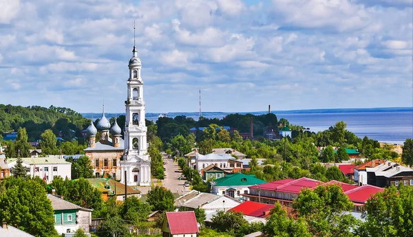 Cathedral of the Entry of the Lord into Jerusalem and the bell tower of the Church of St. George the Victorious. Yurievets. Ivanovo region. Russia