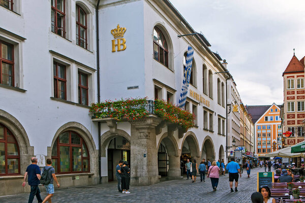 Hofbruhaus. Beer restaurant. Main entrance. Munich. Germany. Date of filming September 10, 2018