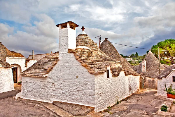 Hagyományos Házak Trullo Alberobello Vagyok Apulia Olaszország — Stock Fotó