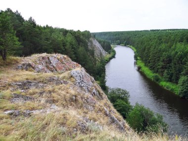 Nehir manzaralı yeşillik, Aramashevo, Rusya