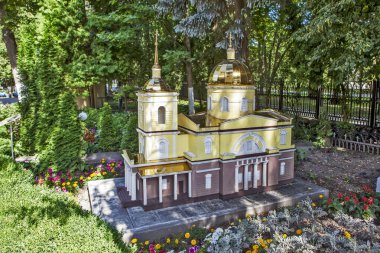 Model of the Trinity Church. Gomel. Belarus.Date of filming July 10, 2018