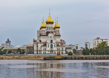 Başmelek Michael Katedrali. Arkhangelsk. - Rusya. Tarih 20 Ağustos 2017.