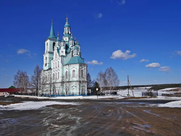 Chiesa Della Trasfigurazione Villaggio Nizhnyaya Sinyachikha Regione Sverdlovsk Russia Data — Foto Stock