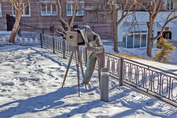 Nizhny Tagil Russia April 2018 Photo Sculpture Old Photographer City — Stock Photo, Image