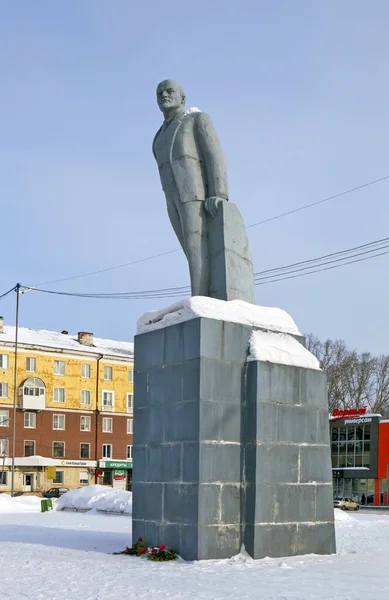 Zafer Meydanı Ndaki Lenin Anıtı Revda Sverdlovsk Bölgesi Rusya Çekim — Stok fotoğraf