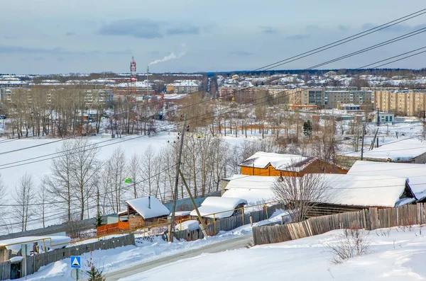 Paisagem Urbana Cidade Revda Região Sverdlovsk Russia Data Tiroteio Fevereiro — Fotografia de Stock