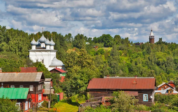 Utsikt Från Berget Pyatnitskaja Till Staden Juryevets Regionen Ivanovo Ryssland — Stockfoto