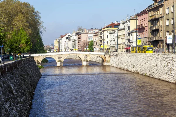 Сараево Босния Говина Февраля 2019 Года Фотография Моста Через Реку — стоковое фото