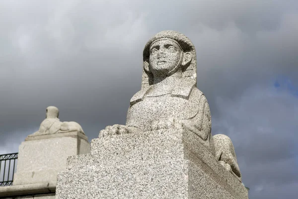 Sphinxes Two Tiered Parade Terrace Pier Sverdlovskaya Embankment Kushelev Bezborodko — Stock Photo, Image