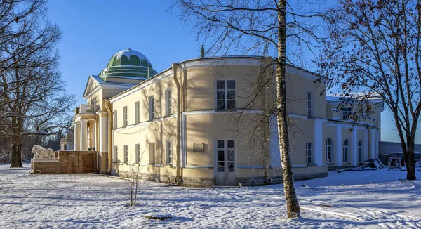 Stroganov Palace Entrance Lions Snow Andrianovo Russia — Stock Photo, Image