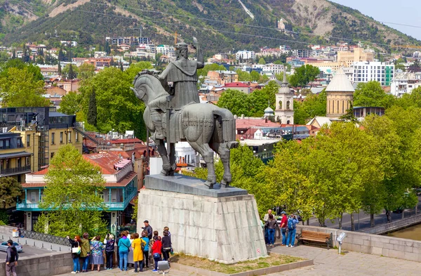 Monument Över Vakhtang Gorgasali Tbilisi Georgien Datum För Fotografering April — Stockfoto