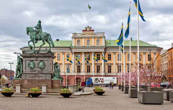 Stockholm Sweden April 2018 Photo Monument Gustav Adolf Palace Heir — Stock Photo, Image