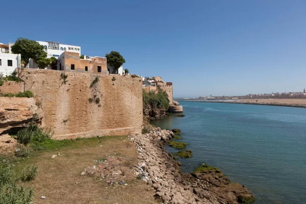 Muro Andalucía Andalusier Mauer Separa Ciudad Del Océano Rabat Marruecos — Foto de Stock
