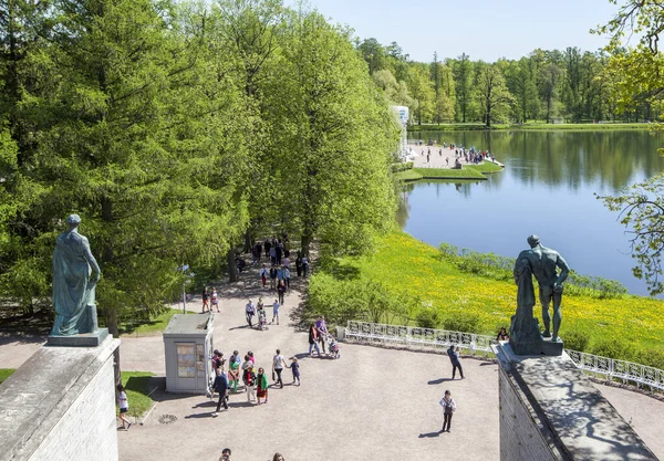 Tsarskoye Selo Rusia Mayo 2019 Foto Estatua Hércules Flora Con — Foto de Stock