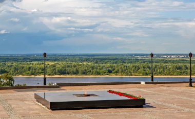 NIZHNY NOVGOROD, RUSSIA - 3 Temmuz 2019: Sonsuz Alevin Fotoğrafı.