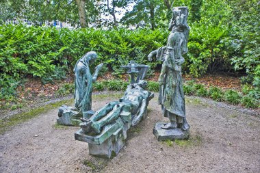 DUBLIN, IRELAND - 19 AĞUSTOS 2019 Savaş Mağdurları Anıtı.