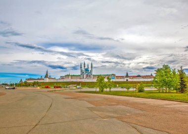 Kremlin 'in manzarası. Kazan. Tataristan Cumhuriyeti. Rusya