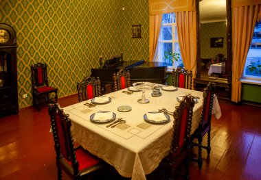 STARAYA RUSSA, RUSSIA - 20 ARALIK 2019: House-Museum F.M. Dostoyevski.