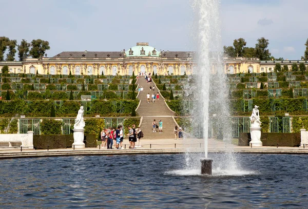 Potsdam Allemagne Août 2019 Photo Grande Fontaine Dans Parc Sanssouci — Photo