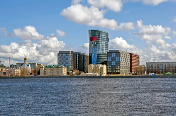 Petersburg Russland April 2020 Blick Auf Das Geschäftszentrum Malochtinsky Prospekt — Stockfoto