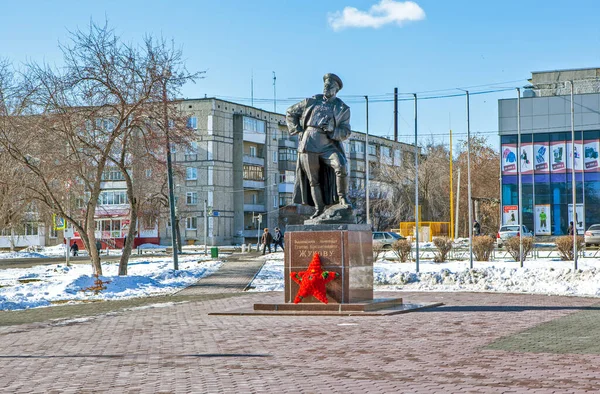 Irbit Rússia Março 2020 Foto Victory Boulevard Beco Irbitians Heróis — Fotografia de Stock