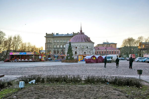 Vyborg Russia Grudzień 2019 Zdjęcie Okrągłej Wieży — Zdjęcie stockowe