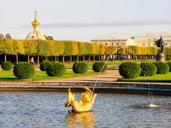 Peterhof Russie Septembre 2011 Photo Fontaine Mezheumny Fragment Supérieur Supérieur — Photo