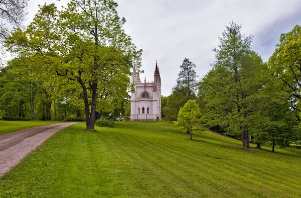 Alexander Nevsky Church Gothic Chapel Park Alexandria Peterhof Petersburg Russia — Stock Photo, Image