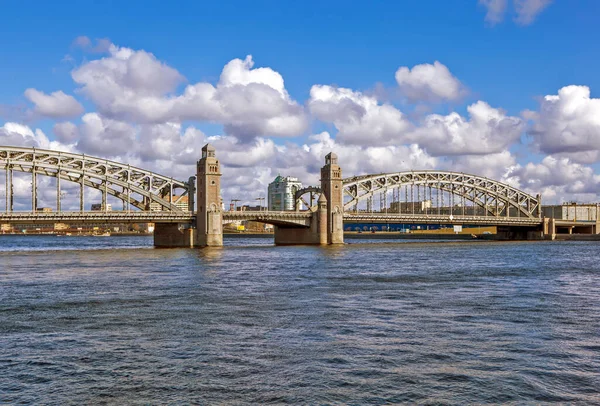 Most Bolszeokhtinsky Cesarz Piotr Wielki Petersburga Rosja — Zdjęcie stockowe