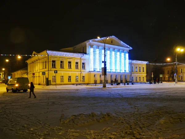 Kostroma Rusland Februari 2020 Foto Van Het Nachtlandschap Huis Van — Stockfoto