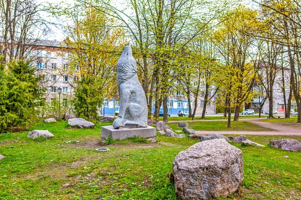 Wyborg Russland Mai 2020 Foto Der Skulptur Wolf Dimov — Stockfoto