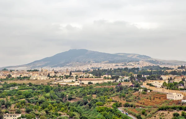 Cenário Vista Cidade Das Montanhas Fez Marrocos 2013 — Fotografia de Stock