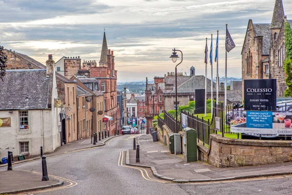 Straat Met Oude Stenen Gebouwen Sterling Schotland Verenigd Koninkrijk — Stockfoto