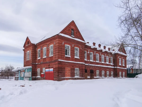 Nizhnyaya Tura Ryssland Ruari 2013 Foto Gammal Historisk Byggnad Skola — Stockfoto