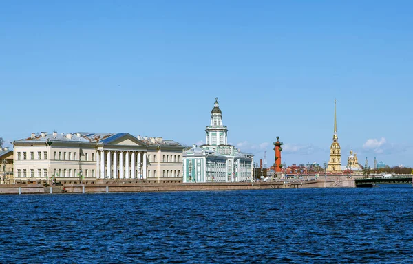 View Kunstkamera Arrow Vasilyevsky Island Peter Paul Fortress Petersburg Russia — Stock Photo, Image